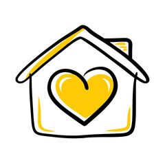House with heart icon on transparent background for web and graphic design for Web and Graphic design