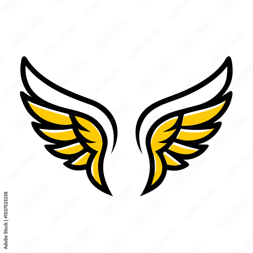 Poster majestic layered wings icon on transparent background for web and graphic design for web and graphic