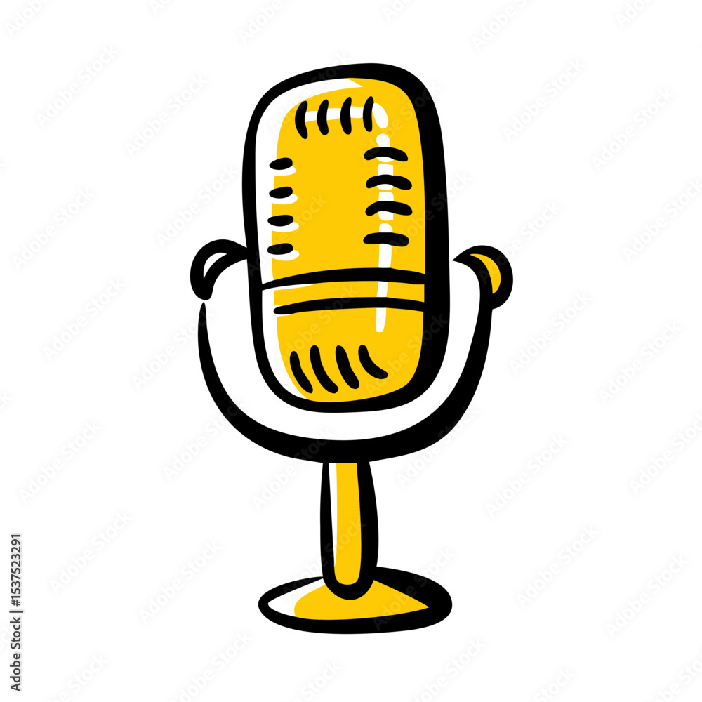 Poster microphone voice audio contact on transparent background for web and graphic design for web and grap