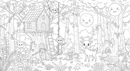 Enchanted Forest Coloring Page