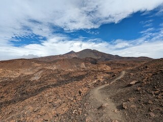 Tenerife panorama landscape,beautiful nature view mountains from hiking trips on Tenerife island, Canary Islands Spain