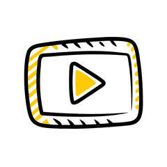 Media play button icon on transparent background for web and graphic design for Web and Graphic design