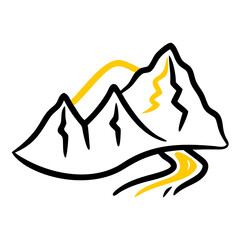 Mountain hike trail icon on transparent background for web and graphic design for Web and Graphic design