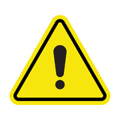 Yellow triangle sign with exclamation mark. Danger sign, danger icon.