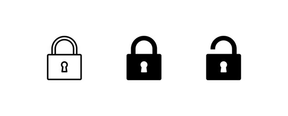 lock icon collection set locked icon symbol unlocked sign , security icon . open and closed padlock icon