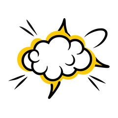 Multi direction cloud puff explosion icon on transparent background for web and graphic design for Web and Graphic design
