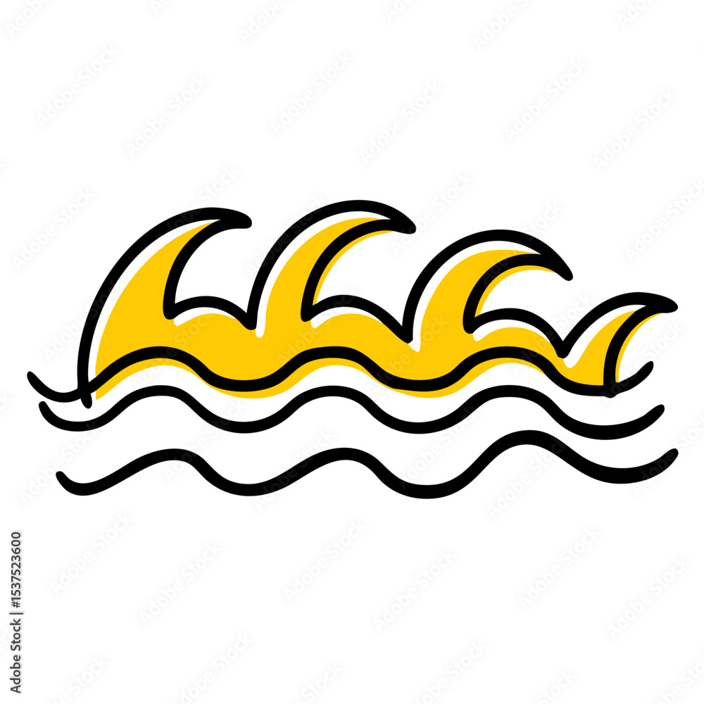 Poster ocean waves icon on transparent background for web and graphic design for web and graphic design