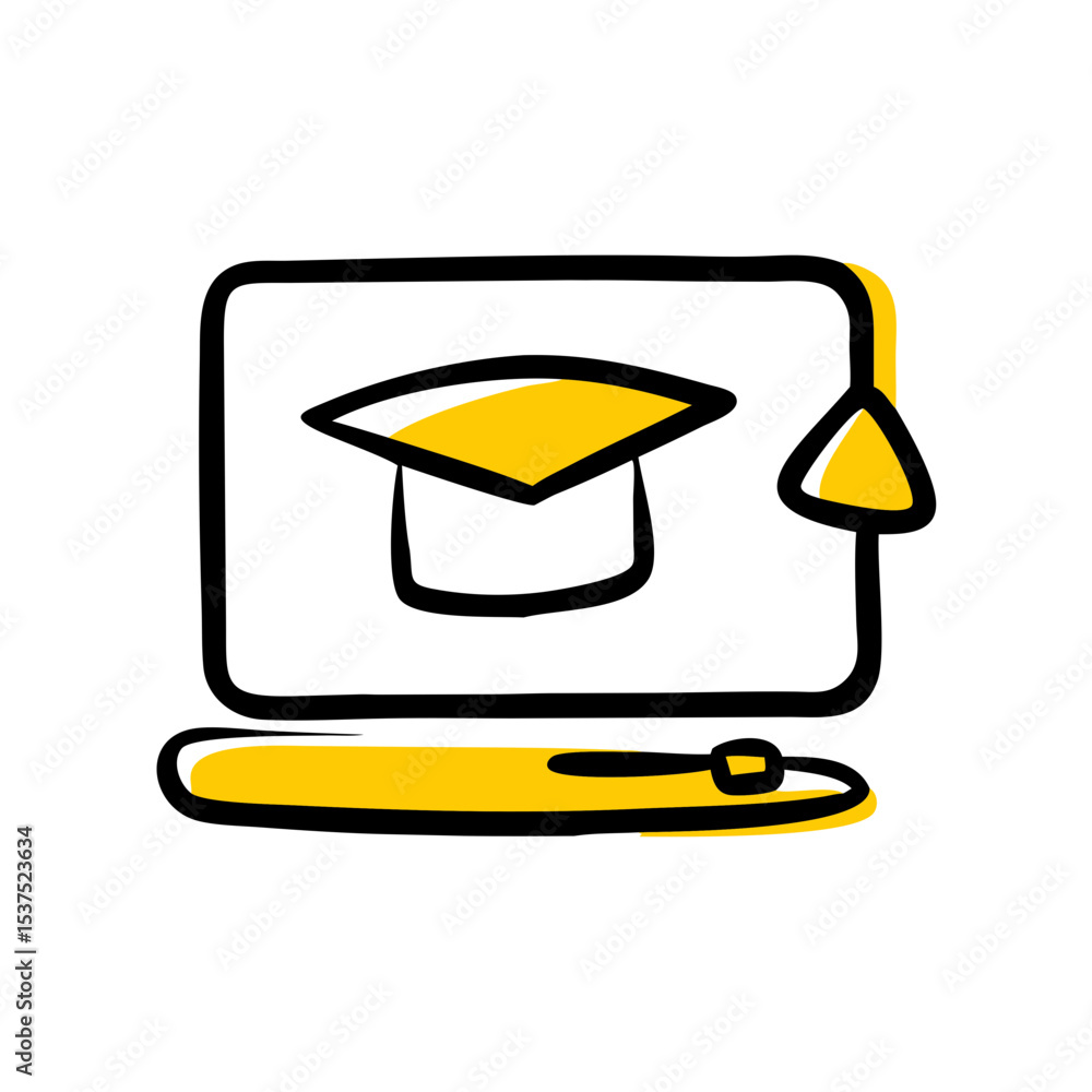 Poster online course icon on transparent background for web and graphic design for web and graphic design