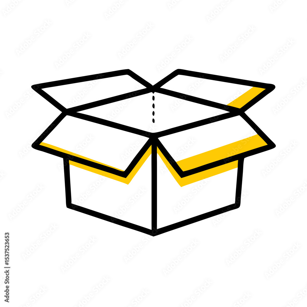 Poster open box package icon on transparent background for web and graphic design for web and graphic desig