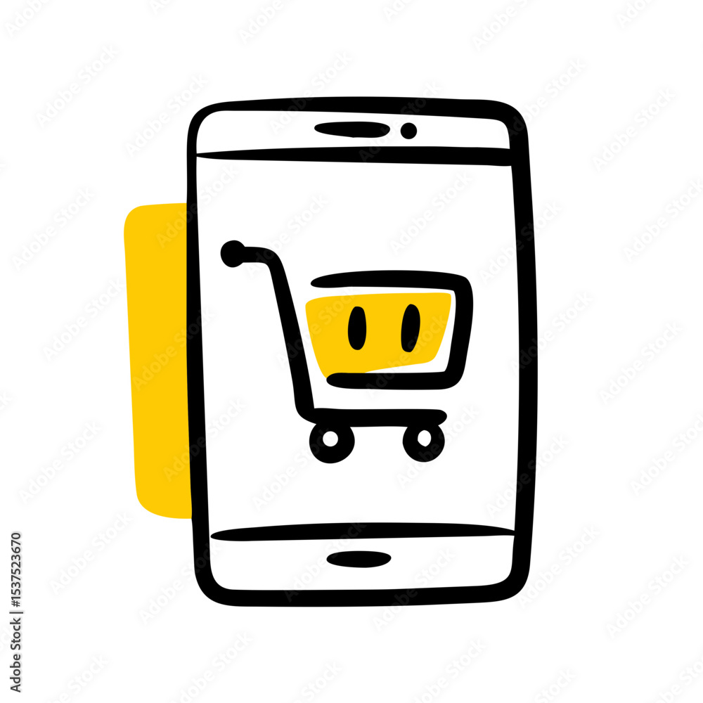 Aufkleber online shopping with cart icon on transparent background for web and graphic design for web and grap