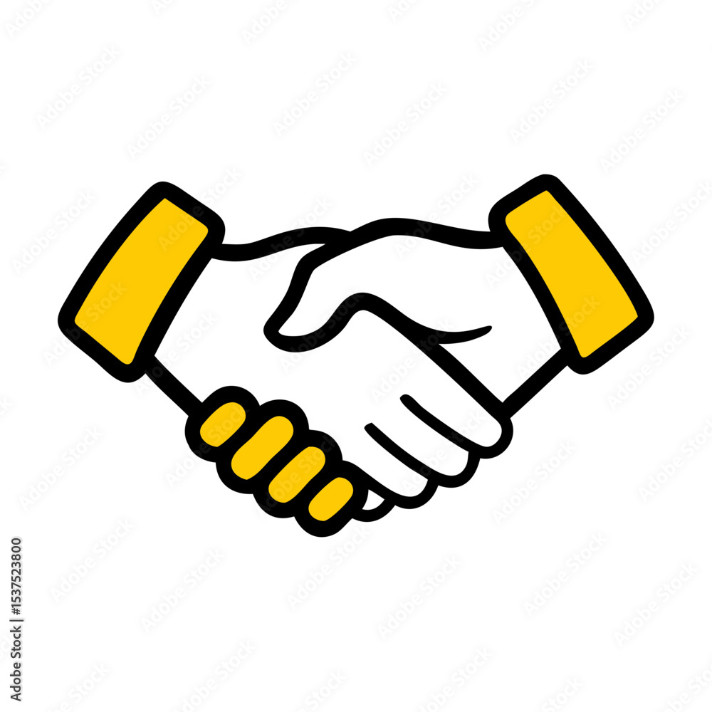 Poster partnership handshake icon on transparent background for web and graphic design for web and graphic 