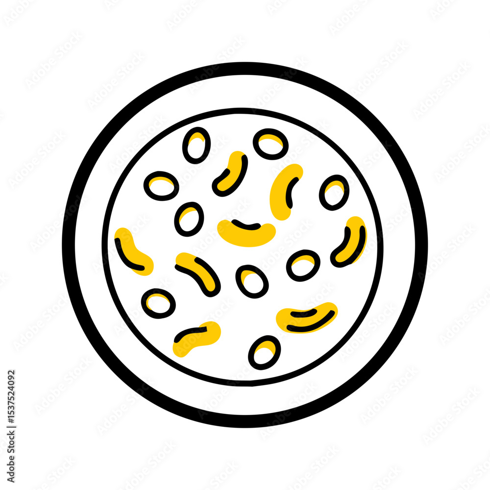 Poster petri dish with bacterial colonies on transparent background for web and graphic design for web and 
