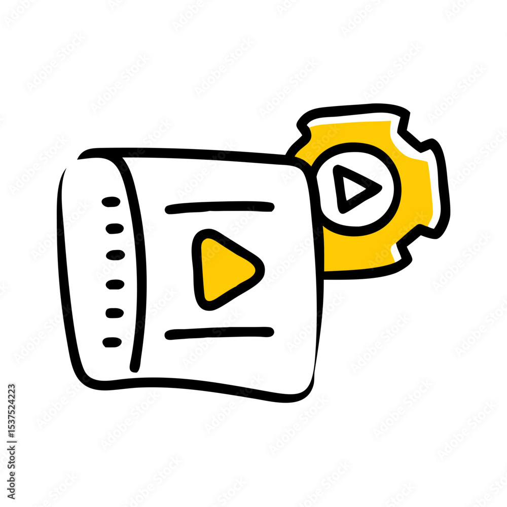 Poster play tutorial icon on transparent background for web and graphic design for web and graphic design