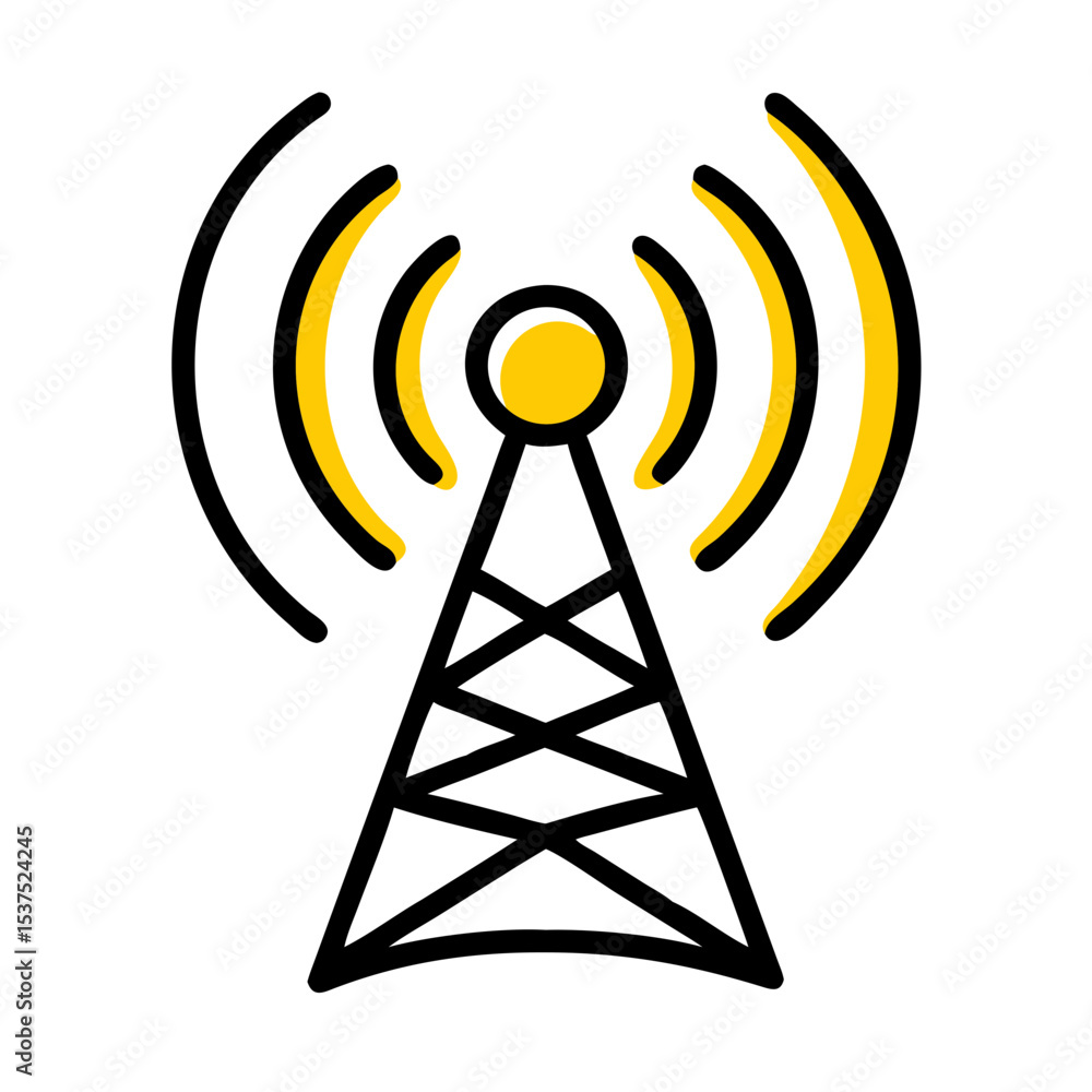 Poster podcast antenna signal icon on transparent background for web and graphic design for web and graphic
