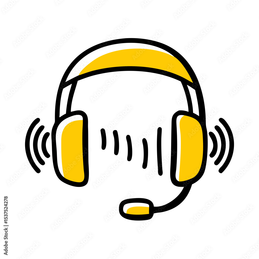 Aufkleber podcast headset icon on transparent background for web and graphic design for web and graphic design