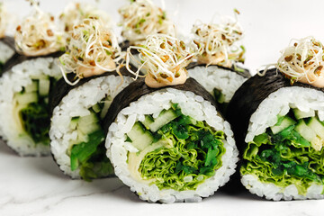 delivery of Japanese rice and fresh fish dishes