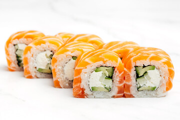 delivery of Japanese rice and fresh fish dishes