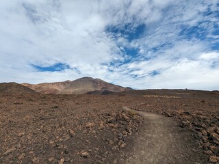 Tenerife panorama landscape,beautiful nature view mountains from hiking trips on Tenerife island, Canary Islands Spain