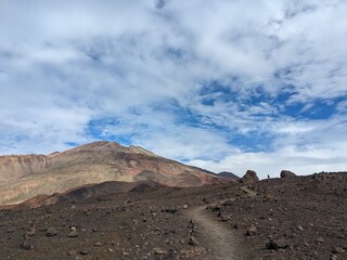 Tenerife panorama landscape,beautiful nature view mountains from hiking trips on Tenerife island, Canary Islands Spain