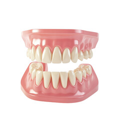 Obraz premium Dental model of teeth isolated on transparent background