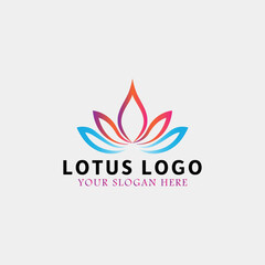 lotus health wellness yoga logo design vector