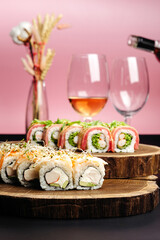 delivery of Japanese rice and fresh fish dishes