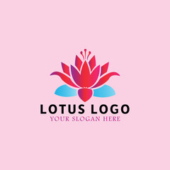 lotus health wellness yoga logo design vector