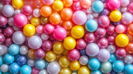Obraz premium Colorful, shiny, round balls densely packed