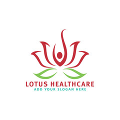 lotus health wellness yoga logo design vector