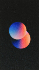 Grunge-style poster featuring geometric shapes with light gradient and grainy texture reflecting modern abstract art