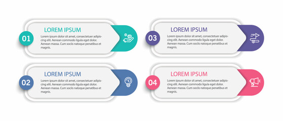 Infographic design template with 4 options, steps or processes. Can be used for workflow layout, diagram, annual report, web design	
