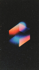 Unique grunge-style poster featuring geometric shapes with light gradient and grain texture creating a striking visual effect