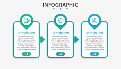  Infographic template with 3 options or steps	
