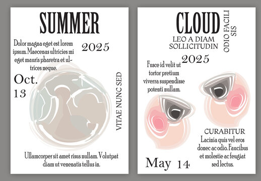 Flyer A4 Abstract Shape on White Background