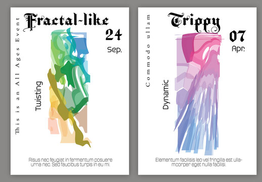 Flyer A4 with Abstract Shuttered Glass Shape Simple on White Background