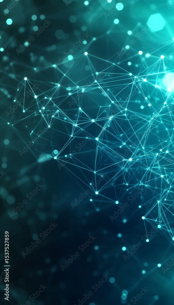 Poster abstract network wallpaper with dots and connecting lines, modern futuristic design concept