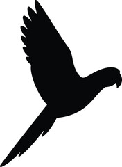 Silhouette flying parrot side view vector illustration