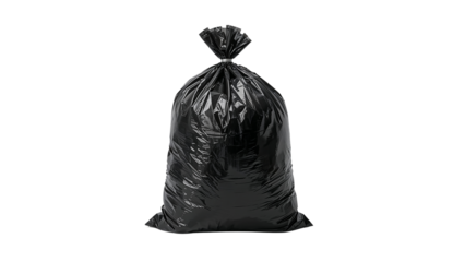 black garbage bag, isolated on transparent background