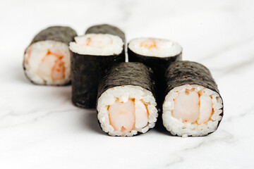delivery of Japanese rice and fresh fish dishes