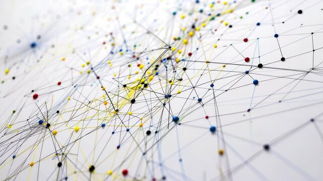 Exploring the intricate patterns of interconnected dots and lines representing complex systems and networks