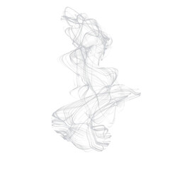A white background with a grey line that looks like smoke