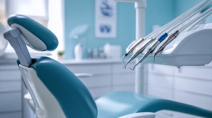 A dental hygienist performing a teeth cleaning procedure in a modern dental clinic, with dental cleaning tools and patient chair visible, Professional style