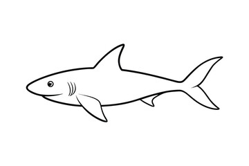 Obraz premium Blacktip reef shark gliding gracefully through tropical waters Line Art Vector illustration