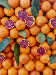 Tangerines fruits filled frame background