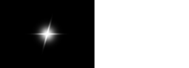 Fantasy Starlight Beam with White Flash and Glowing Sparkle, Twinkle Night Background Effect, PNG Celebration Explosion with Shimmer, Shine, and Transparent Light Design Elements
