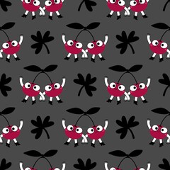 Summer fruit seamless cherry berry pattern for wrapping paper and fabrics