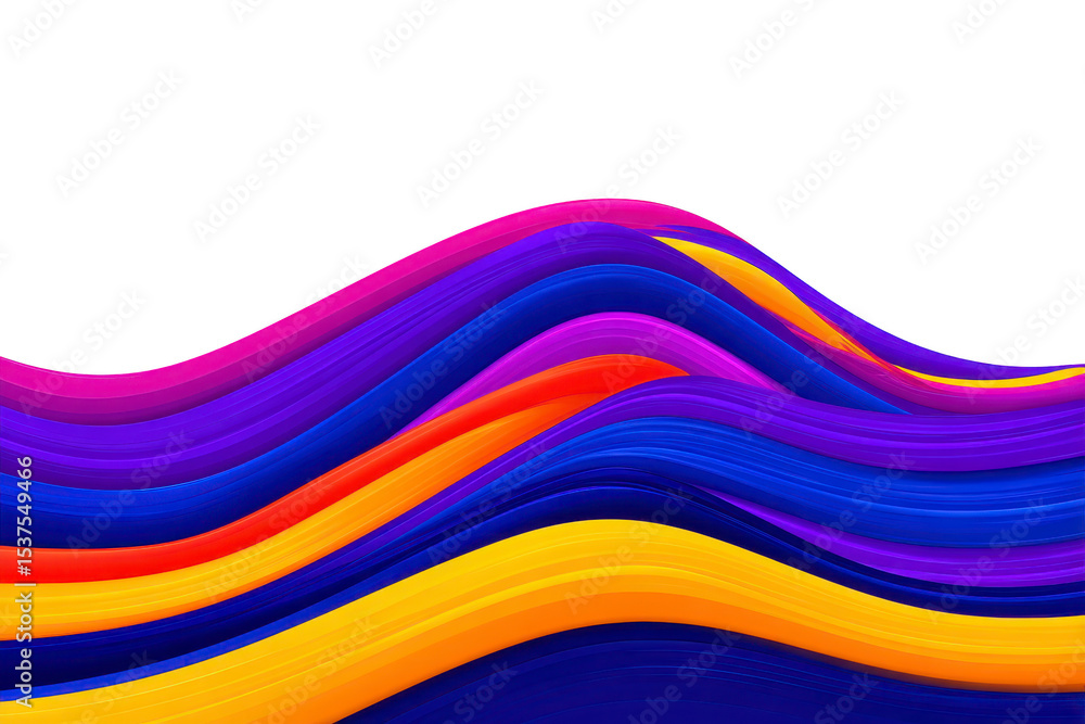Aufkleber vibrant abstract waves in purple, blue, orange, and yellow create dynamic and colorful pattern again