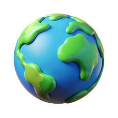 Detailed Earth Globe Model Representation for Geographic Education Exploration and Global Awareness Isolate on Transparent Background
