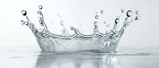High Fidelity Splash of Pure Water Crown in Transparent Form