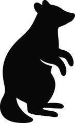 Silhouette Quokka standing cute animal vector illustration